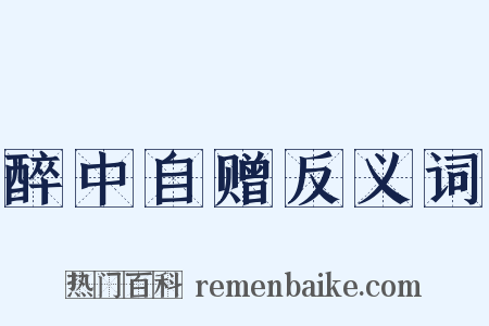 醉中自赠反义词是什么意思的图片